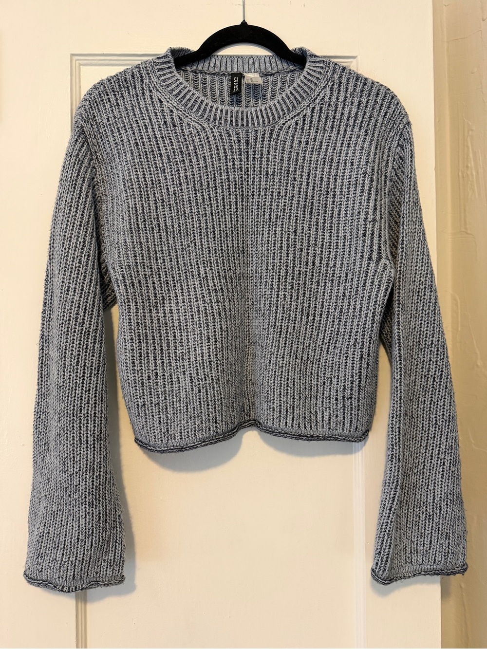 H&M Heather Gray Ribbed Crewneck Sweater XS